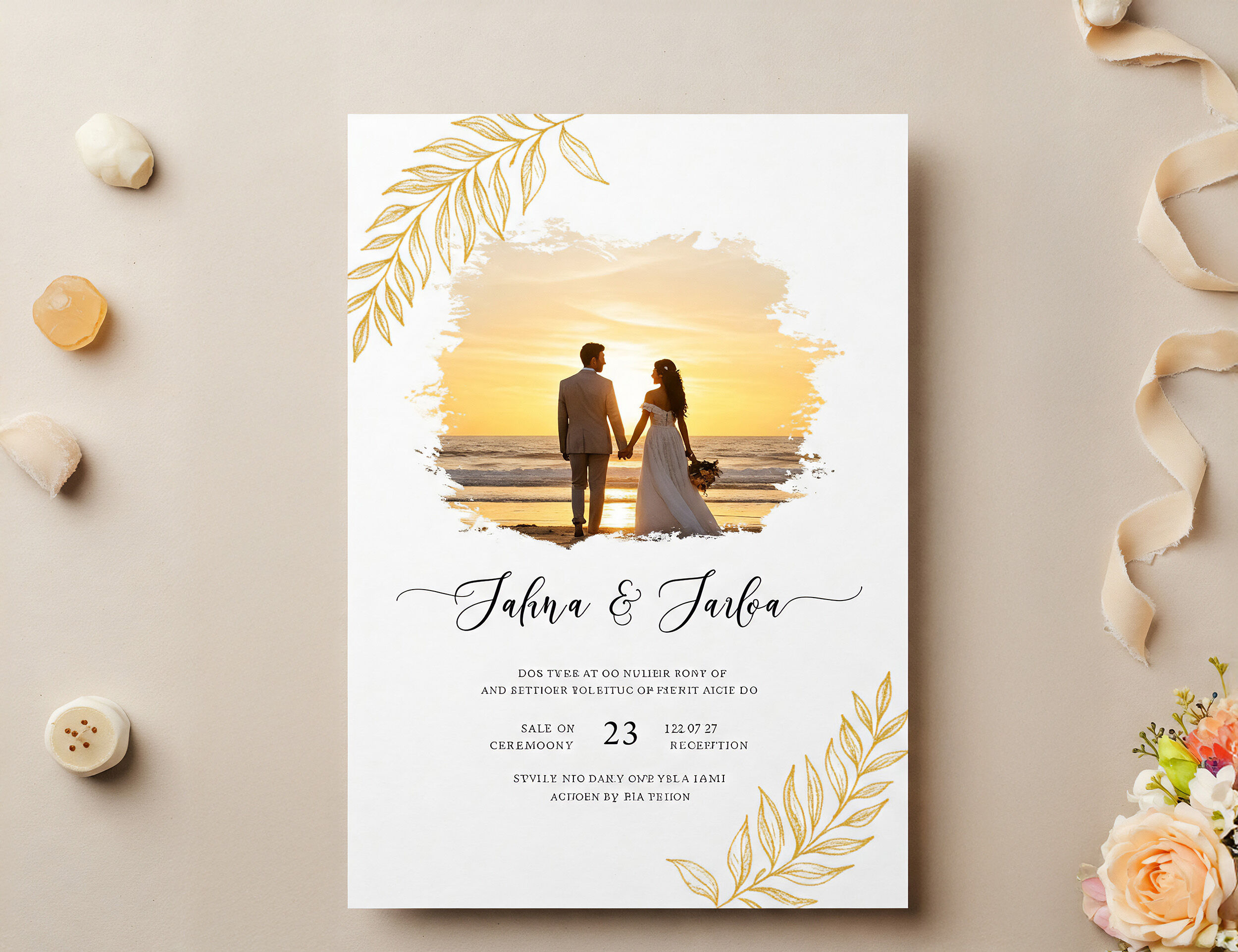 Elegant and beautifully designed Indian wedding invitation card.